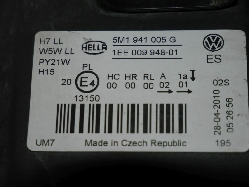 Hauptscheinwerfer links VW GOLF PLUS (521, 5M1) 1.4 TSI
